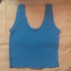 Nicole Curie, Turquoise Crop Tank, Size Small